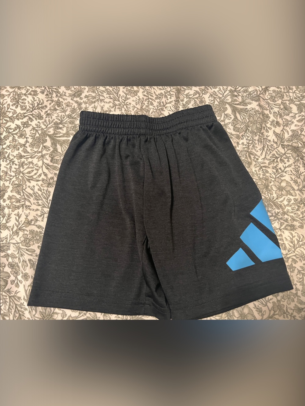 adidas Black Shorts with Blue Logo - Kids